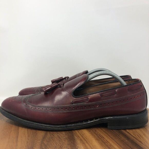Allen Edmonds Mens Berwick Loafer Burgundy Almond Toe Wingtip 11.5 AA Narrow main image 8